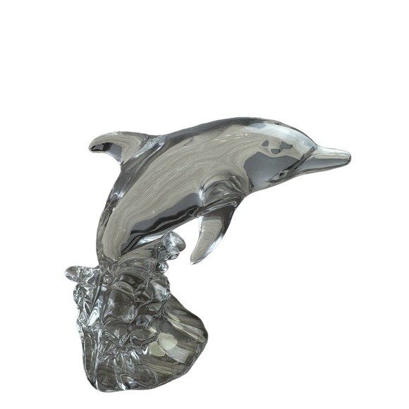 LEAD CRYSTAL DOLPHIN PRINCESS HOUSE WONDERS OF THE WILD FIGURINE GERMANY 5.5” - Picture 3 of 5